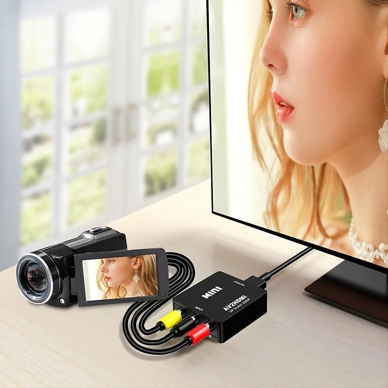 2025年 rca から hdmi、av から hdmi コンバーター 1080p ミニ rca コンポジット cvbs ビデオ オーディオ コンバーター アダプター テレビ/pc/ps3/stb/xbox vhs/vcr/ブルーレイ dvd プレーヤー用の pal/ntsc をサポート  コレクション – $14.99 –P8