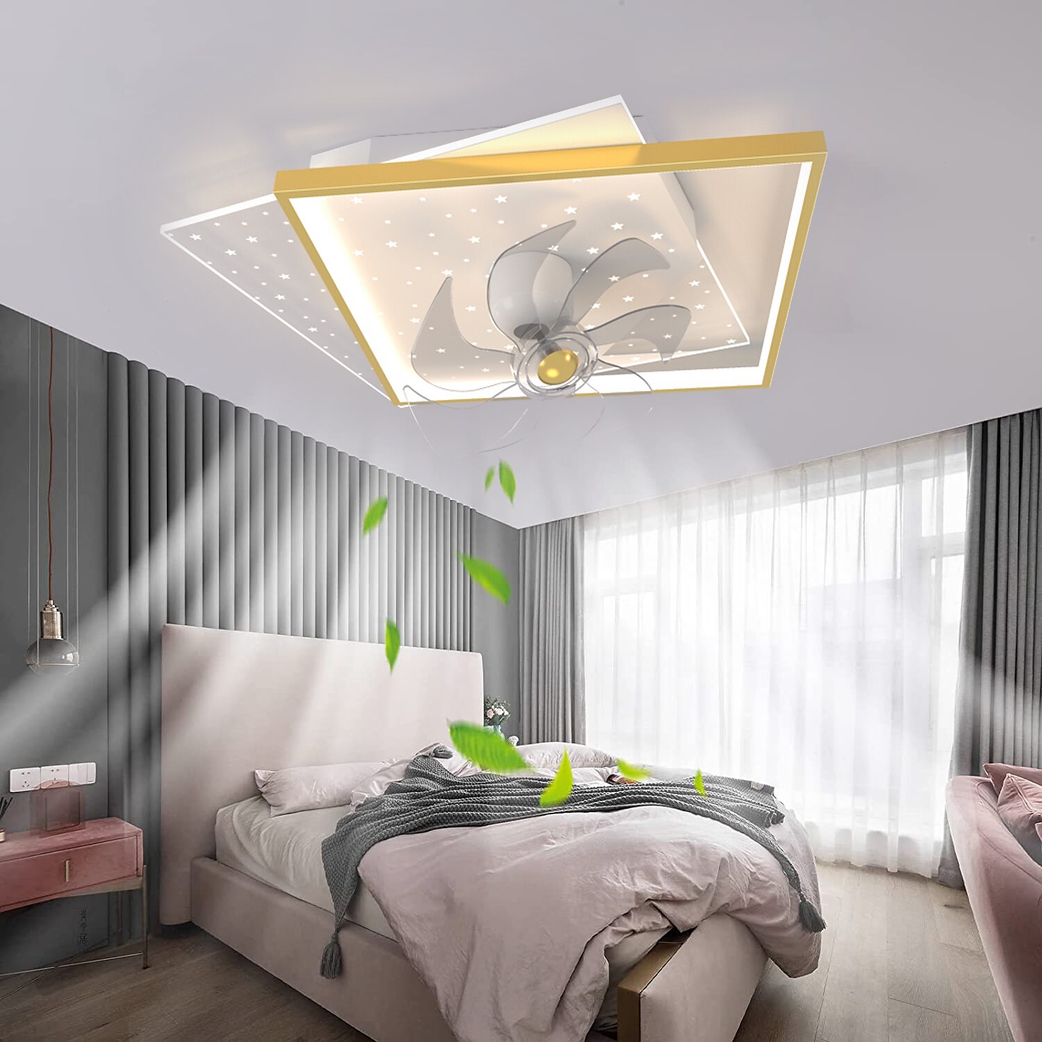 plafondventilator met licht app& afstandsbediening 50cm 3-lichts dimbaar 6 windsnelheden moderne plafondventilator voor slaapkamer, woonkamer, kleine kamer 110-240v 2025 - $259.09 –P9