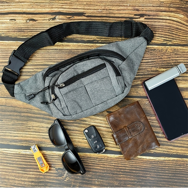 Unisex Multi-Pocket Canvas Crossbody Waist Bag, Adjustable Belt Fanny Pack for Travel, Outdoor, and Daily Use 2026 - $9.99 –P14