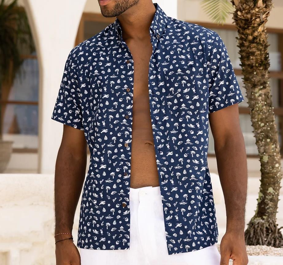Herren Tier Leopard Hemd Hawaiihemd Sommerhemd Aloha-Shirt Kurze Ärmel Hemd Umlegekragen Tropisch Modisch Hawaiianisch Outdoor Strasse Hawaiianisch Schwarz Braun Grün S M L 2025 - $24.99 –P7