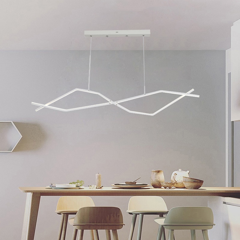 led függőlámpa 100 cm-es sziget lámpák szabályozható vonal dizájn alumínium stílusos minimalista festett felületek étkező konyhai lámpák 110-240v csak távirányítóval szabályozható 2025 - $229.99 –P1