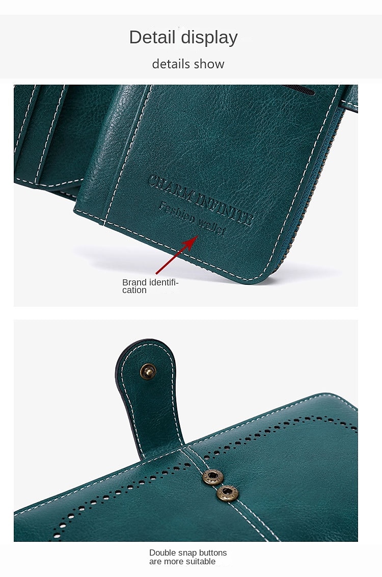RFID-blokkerende portemonnee van imitatieleer voor dames - grote clutch met rits, 24 kaartsleuven en polsbandje 2026 - $24.99 –P9
