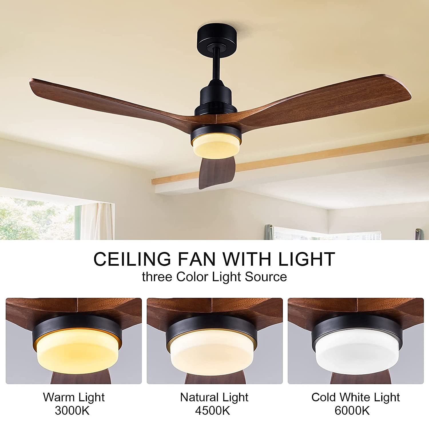 Ceiling Fan with Light App & Remote Control 105/130cm Dimmable 6 Wind Speeds Modern Ceiling Fan for Bedroom, Living Room, Small Room 110-240V 2025 - $431.89 –P6