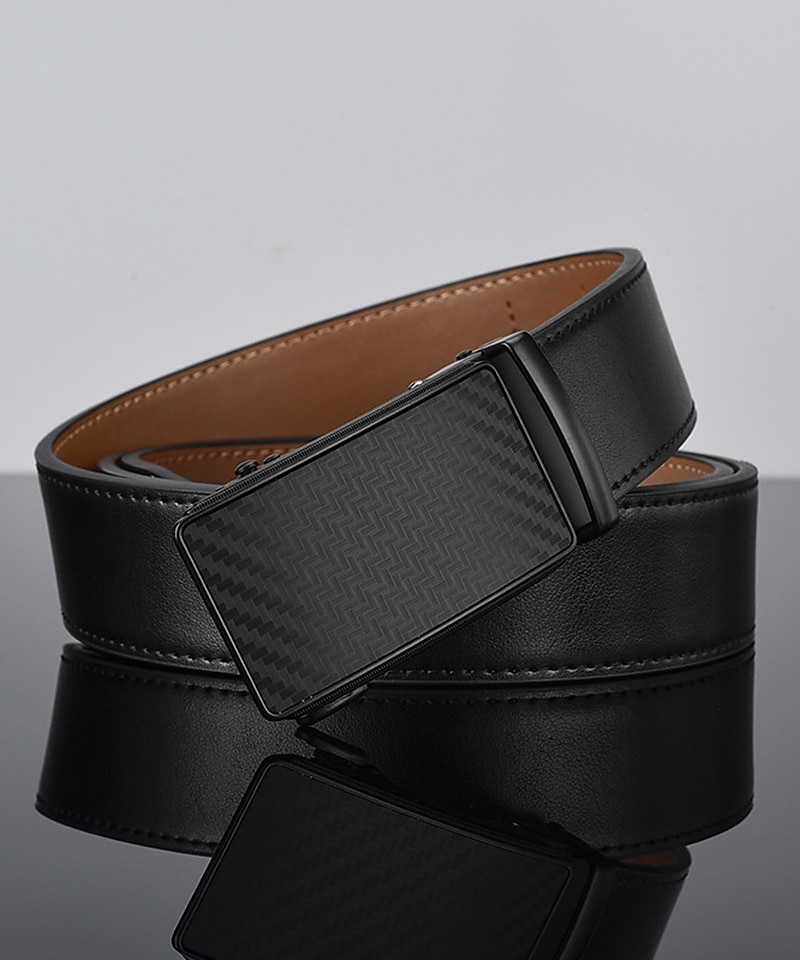 ceinture en cuir pour hommes ceinture à cliquet de 35 mm de large ceinture habillée en cuir de vachette noir élégant décontracté gentleman plaine rencontrer presque toutes les occasions et tenues de 2025 ? $22.99 –P6