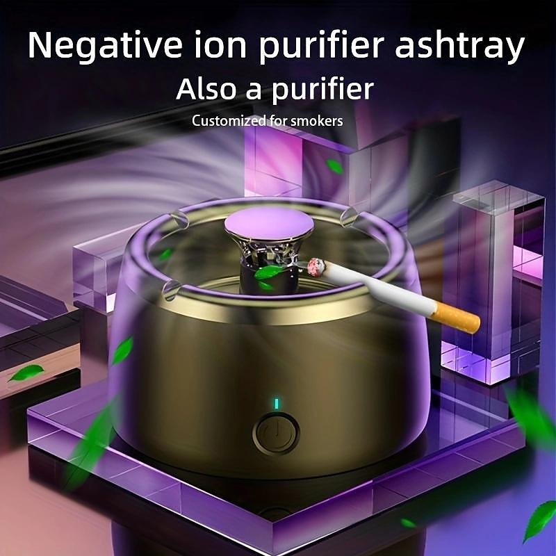 Smokeless Ashtray With Air Purifier, Intelligent Ashtray For Air  Purification With Negative Ions For Car Home 