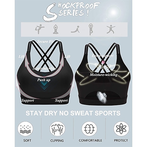 Per donna Reggiseno imbottito Regolabile Asciugatura Rapida Leggero Gli sport Tinta unica Reggiseni sportivi Top reggiseno Per Allenamento in Palestra Danza Corsa Abbigliamento sportivo del 2025 a $18.99 –P5
