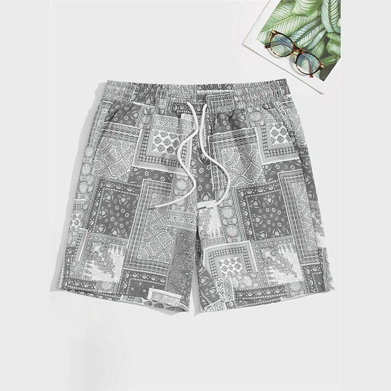 Homme Paisley Bloc de Couleur Fleur / Floral Shorts Shorts d'été Shorts de plage Taille Moyenne Streetwear Hawaïen Designer Occasionnel Quotidien Fête Cordon de serrage Taille Élastique Impression 3D de 2026 ? $20.99 –P5