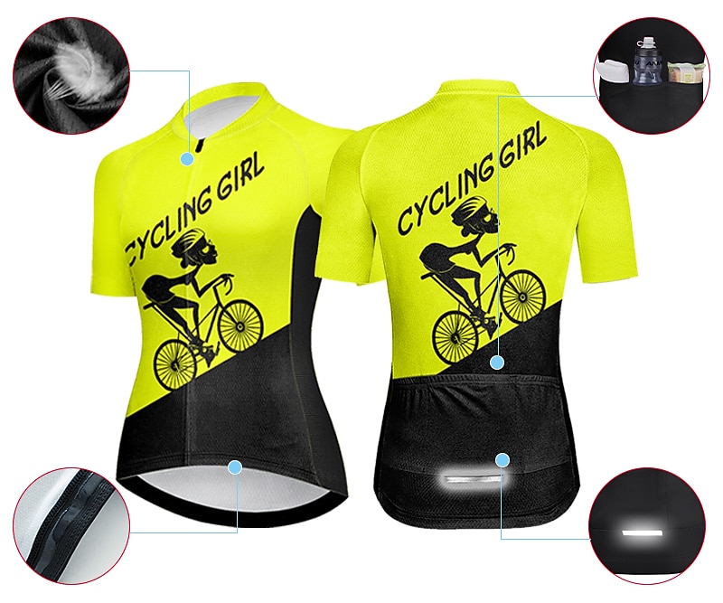 Pentru femei Jersey de ciclism Grafic Literă & Număr Amuzant Manșon scurt Bicicletă Jerseu Topuri cu 3 buzunare spate Ciclism montan Ciclism stradal Uscare rapidă Dungi reflectorizante Înapoi de 2026 - $30.99 –P3
