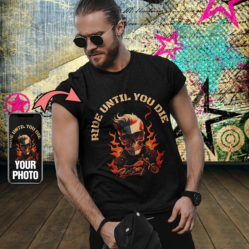t-shirt personnalisé pour hommes 100% coton photo personnalisée design image texte lettre imprimés graphiques col rond noir blanc rouge bleu gris manches courtes t-shirt sport mode décontracté été de 2025 ? $19.49 –P7
