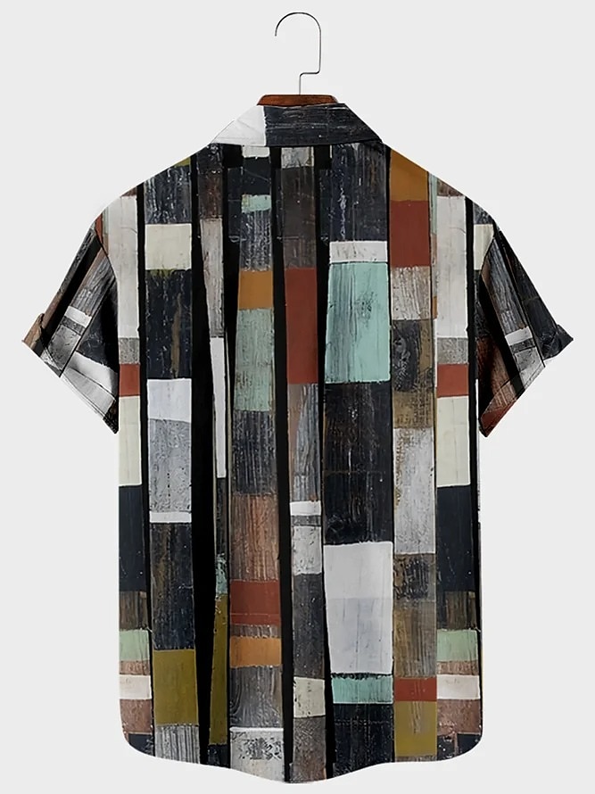 Bărbați Tartan / Carouri Model Geometric Epocă Cămașă Camașă cu nasturi Manșon scurt Modă Designer Casual Vacanță Zilnic Ieșire Primavara vara Răsfrânt Imprimeu Albastru Verde Galben Albastru piscin 2025 - $22.99 –P6