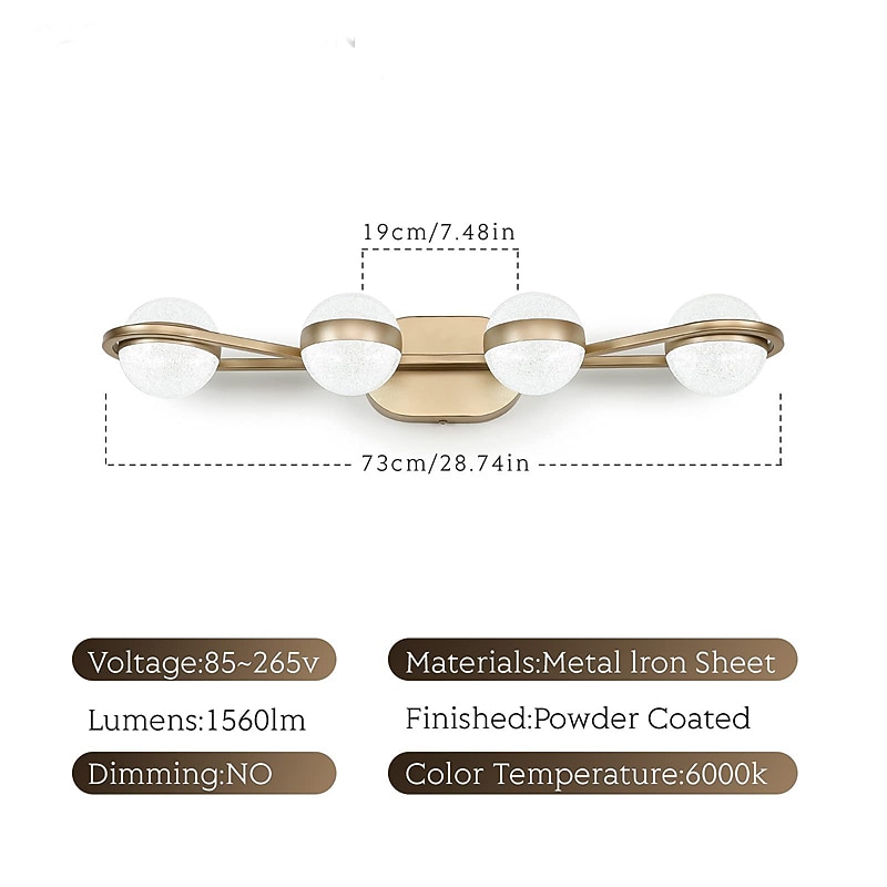 В помещении LED Современное Подсветка тщеславия Гостиная Ванная комната Металл настенный светильник 90-264V 2026 - $310.49 –P5