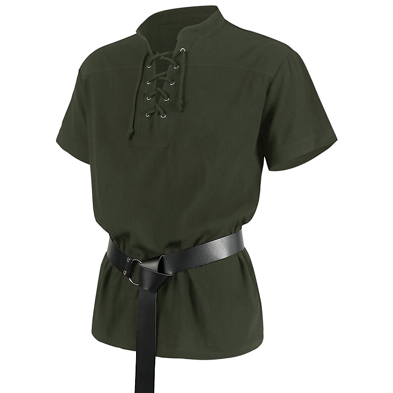 Retro / vintage Punk și gotic Medieval Bluză / Cămașă Costum Cosplay Tunică Cavaler Viching Outlander Culoare solidă Bărbați Pirat Fantezie Carnaval Casul / Zilnic Târgul Renașterii Adulți Cămașă 2025 - $30.99 –P14