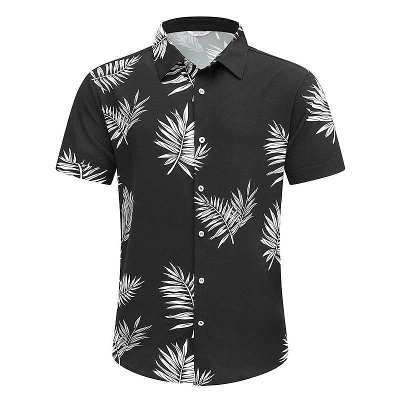 Férfi Virágos Kókuszfa Busz Ing Hawaii ing Aloha ing Rövid ujjú Ing Térfogatcsökkenés Divat Utcai sikk Dizájn Szabadtéri Utca Hétköznapi Fekete Sárga Sötétkék S M L 2025 - $24.99 –P16