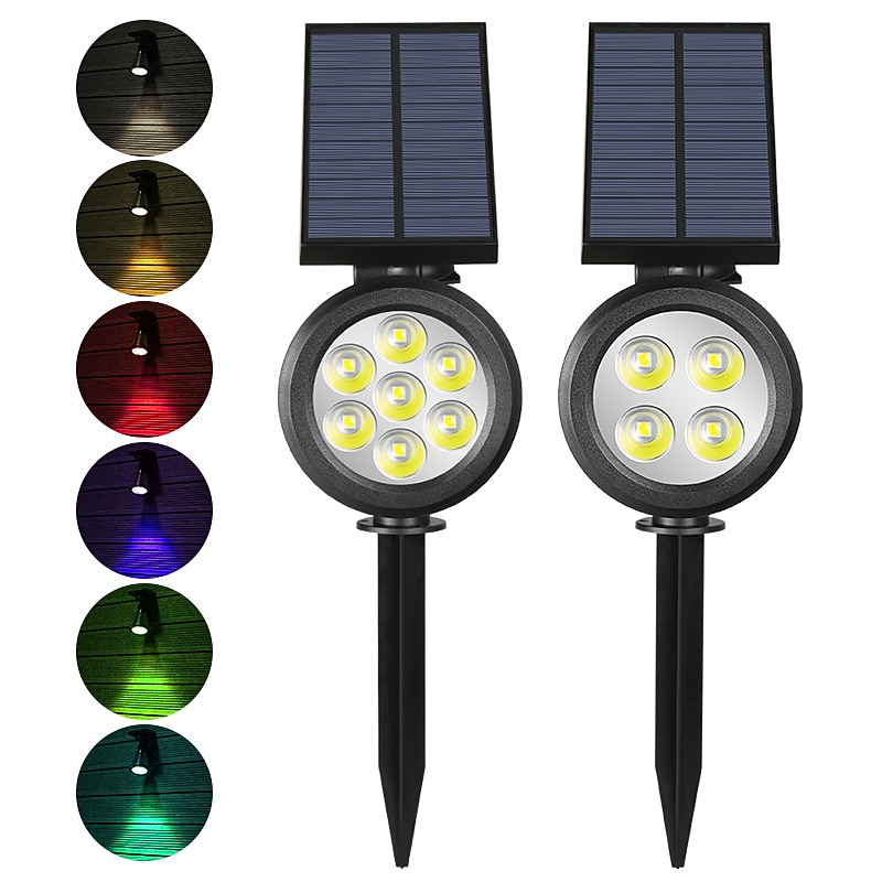 Solar Spot Lights Outdoor 2-in-1 Solar Landscape Spotlights Security Lights IP65 Waterproof Wall Lights for Walkway Yard Garden Driveway Pathway Garden 4/7 LED Beads 2025 - $18.49 –P6