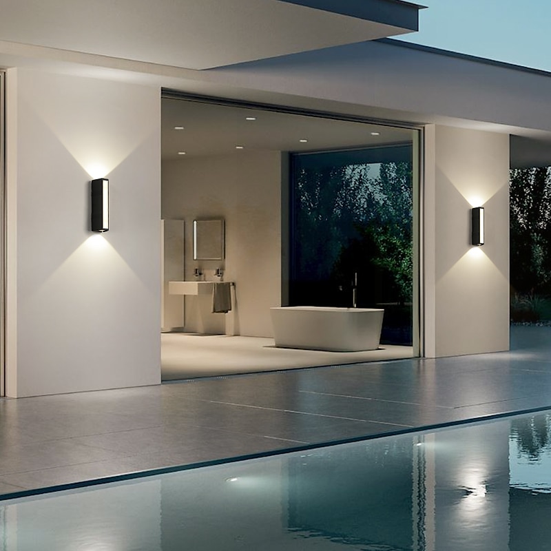 utendørs led vegglampe linje design vanntett 8,6"/15,8" opp og ned belysning innendørs vegglampe moderne soverom varmhvitt lys 1stk 2025 - $75.29 –P2