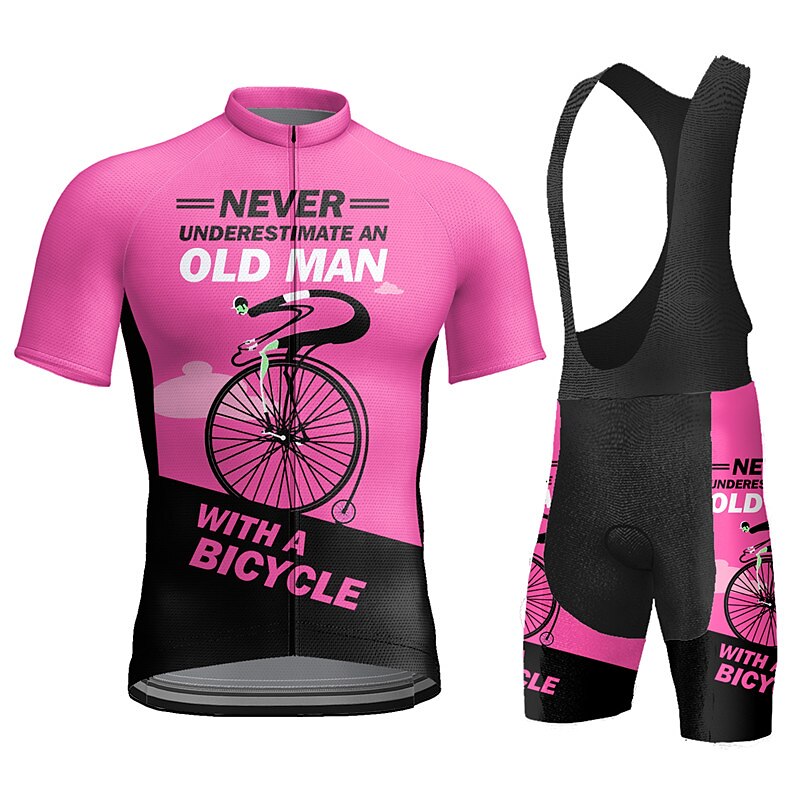 Herren Radtrikot mit Radhose kurz Trägern fahrradbekleidung Kurzarm MTB Mountain Rennrad Gelb Rosa Rote Graphic Fahhrad Sportkleidung 3D-Pad Atmungsaktiv Schnelltrocknend Tasche auf der Rückseite 2025 - $41.99 –P15
