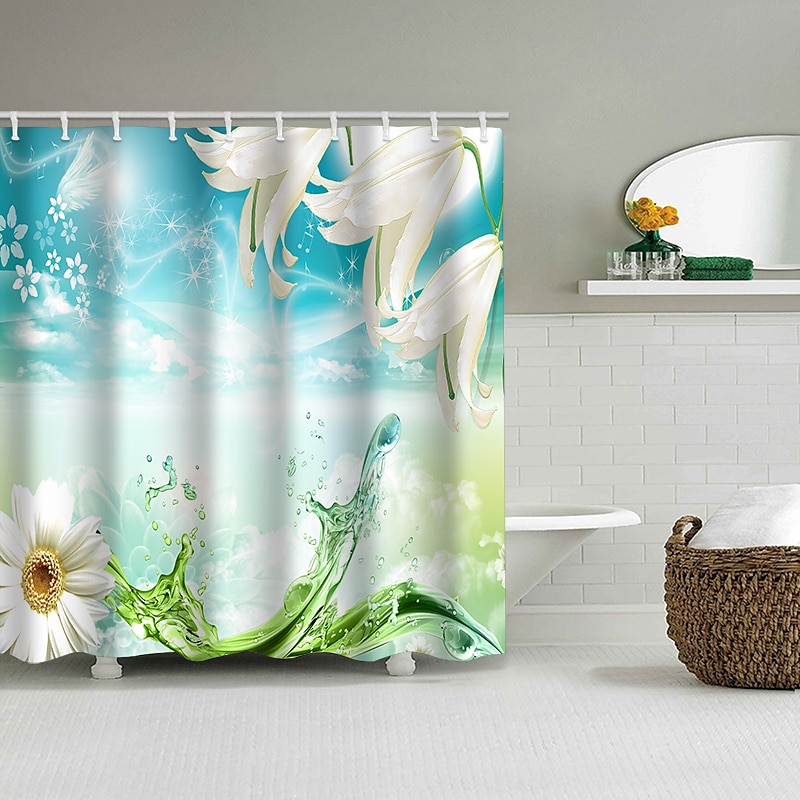 Κουρτίνα ντους με 12 γάντζους 180cm*180cm(70"*70") Πολυεστέρας Πλενόμενη Αδιάβροχη Ρουστίκ Αγροτικό Ξύλινο Vintage Σχέδιο Άχυρο 2025 - $22.99 –P11