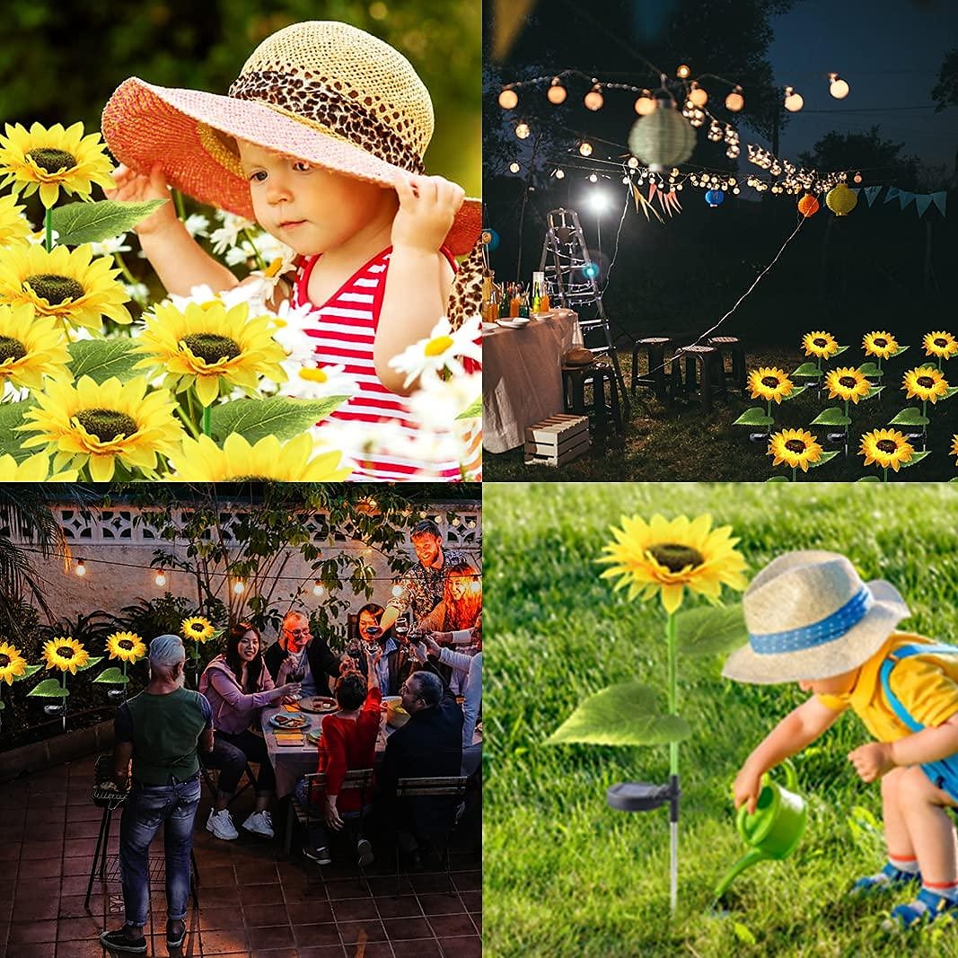 luci a girasole alimentate ad energia solare, luci solari da giardino, paletti decorativi per fiori da giardino a LED per esterni per decorazioni di vialetti e prati del 2025 a $11.49 –P7