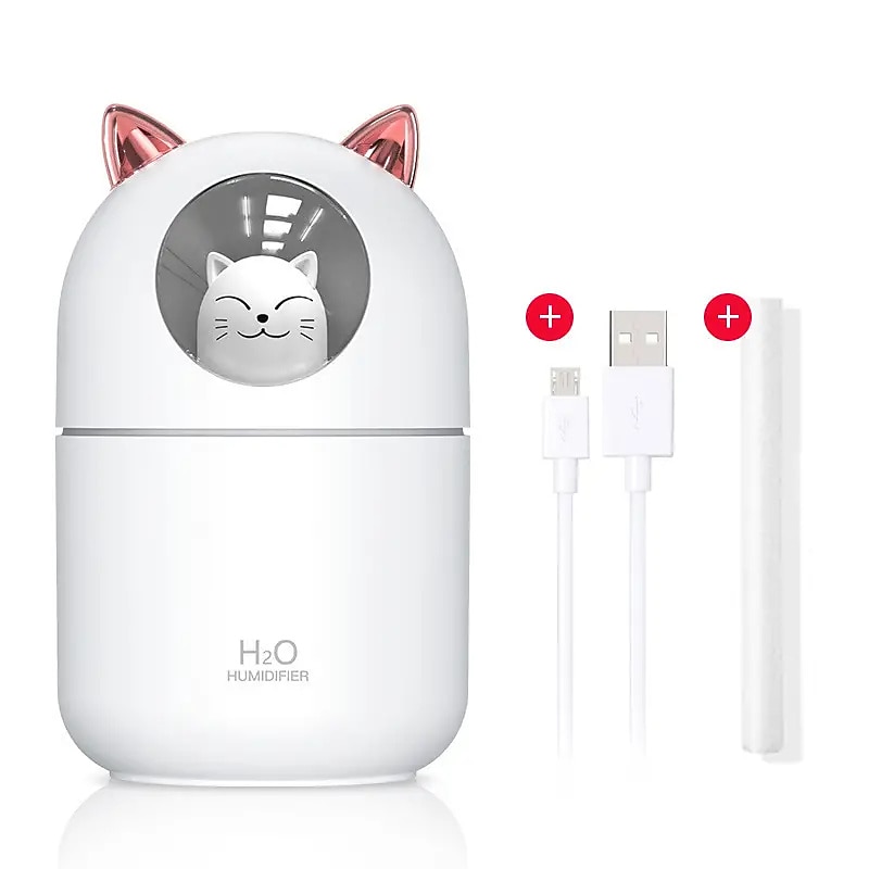 χαριτωμένο cat usb mini άρωμα υγραντήρας οικιακής χρήσης κατάλληλος δροσερός ομίχλης με ρυθμιζόμενη λειτουργία ομίχλης 300ml δοχείο νερού άνυδρη αυτόματη απενεργοποίηση για υπνοδωμάτιο γραφείο στο 2025 - $12.99 –P6