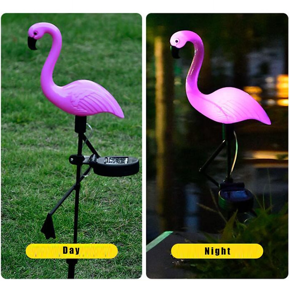 tuin buiten flamingo led paalverlichting op zonne-energie waterdicht voor tuin gazon patio vijver achtertuin decor 2025 - $25.99 –P3