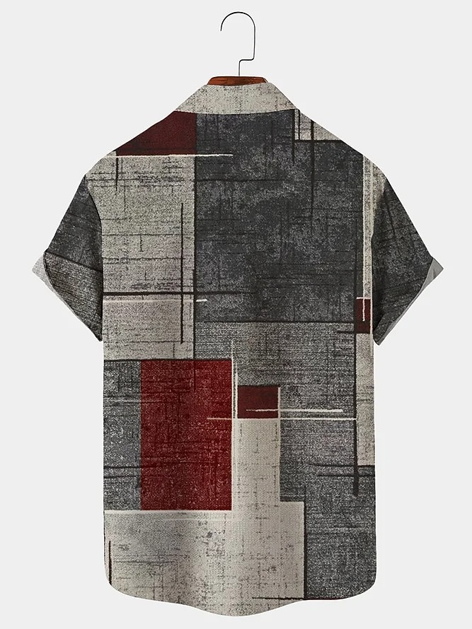 Bărbați Tartan / Carouri Model Geometric Epocă Cămașă Camașă cu nasturi Manșon scurt Modă Designer Casual Vacanță Zilnic Ieșire Primavara vara Răsfrânt Imprimeu Albastru Verde Galben Albastru piscin 2025 - $22.99 –P4