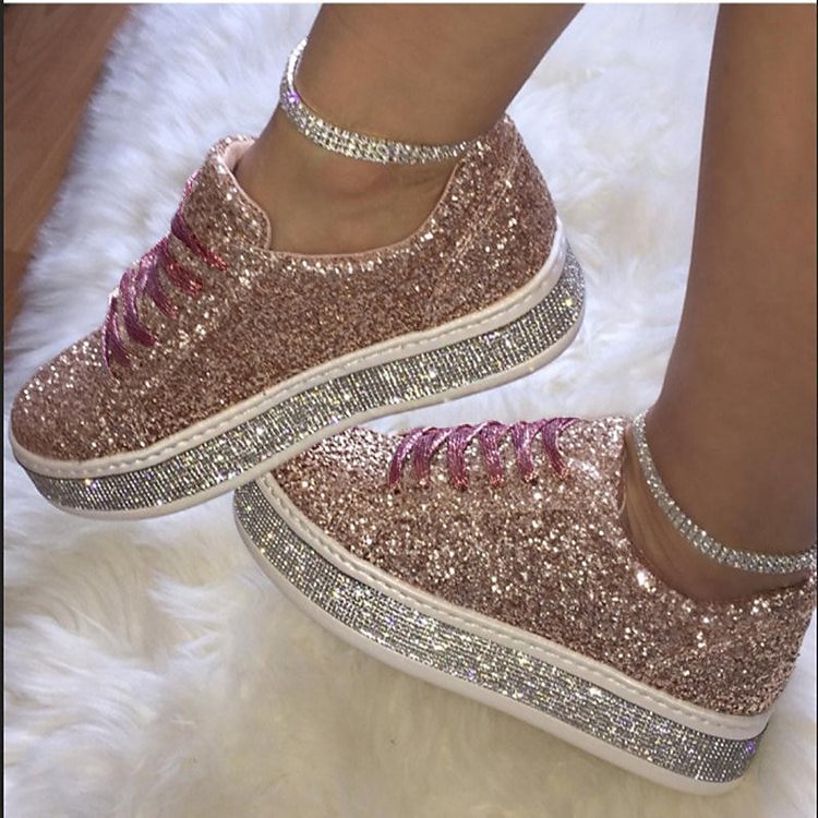 Women's Trainers Athletic Shoes Sneakers Outdoor Daily Sequins
