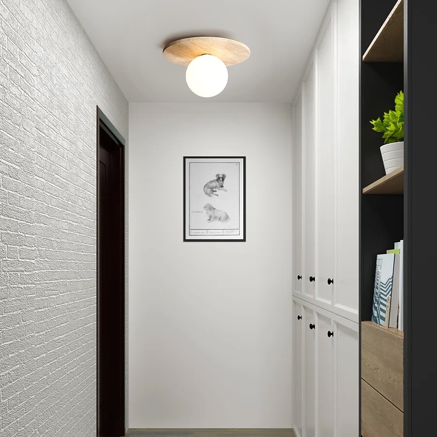 led stropní světlo 12cm geometrické tvary zapuštěná světla keramické dřevo umělecký styl formální styl stropní světlo do chodby teplé bílé 110-240v 2026 - $115.99 –P12