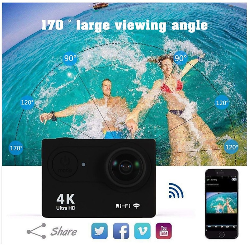 4K Ultra HD Action Camera 4K/30fps WiFi 2 inch 170D Underwater Waterproof Helmet Video Recording Sport Cameras Outdoor Camcorders Valentine's Day Gift 2026 - $54.99 –P6