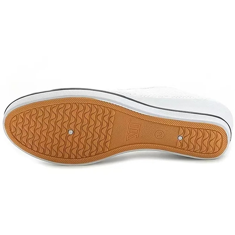 scarpe da ginnastica da donna con zeppa slip-on in pizzo bianco – scarpe basse casual traspiranti in rete, scarpe estive leggere da passeggio per l'uso quotidiano del 2025 a $19.99 –P3