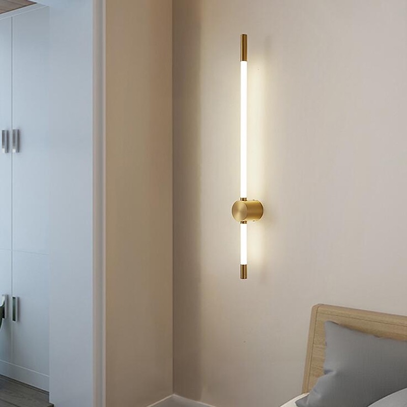 Lâmpada de parede led design de tira 24 "moderna lâmpada de parede de fundo led sala de estar quarto cabeceira 10w alumínio luz de parede interna ligting arandela branco quente 1pcs 110-240v de 2025 por $99.99 –P2