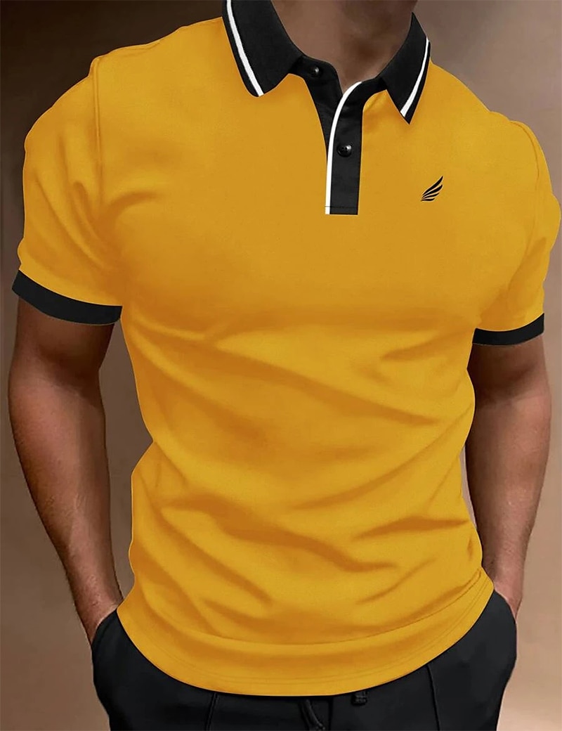 Herren Polos mit Knöpfen Poloshirt Casual Festtage Kargen Kurzarm Modisch Basic Glatt Klassisch Sommer Regular Fit Feuer rot Schwarz Weiß Gelb Rosa Dunkelmarine Polos mit Knöpfen 2025 - $17.99 –P3