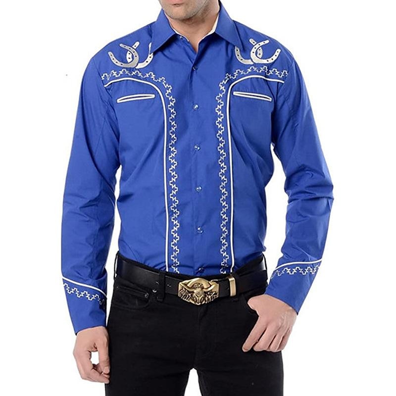 Set mit West-Cowboy-Hemd, PU-Weste, Weste, Herren, 2-teilig, Outfits, Langarm, lässig, Button-Down-Hemd, Retro-Vintage-Party, Karneval, Cosplay-Kostüm 2025 - $57.99 –P19