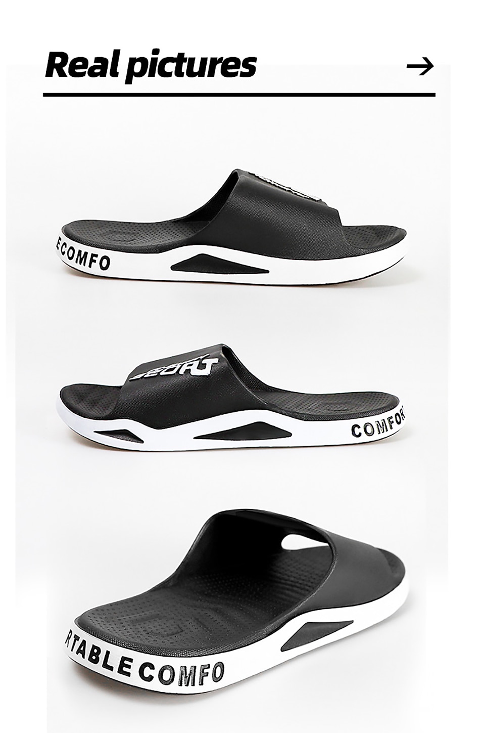 Men's Sporty Slide Sandals | Lightweight Slip-On Comfort Slippers for Casual Wear, Poolside, or Beach – Breathable Open-Toe Design with Fashion Letter Print 2025 - $24.99 –P7