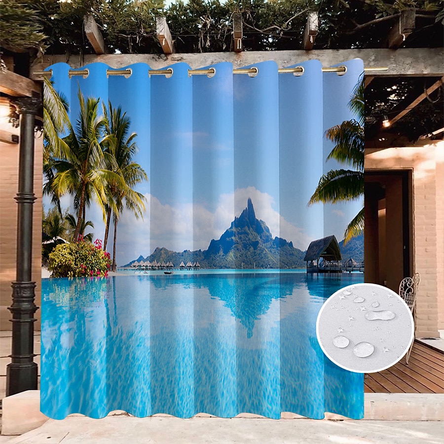 vanntette utendørs gardiner for innendørs bryllup terrasse tykke privat grommet gardiner for bryllup soverom, stue, veranda, pergola, cabana, 1 panel 2025 - $30.99 –P17