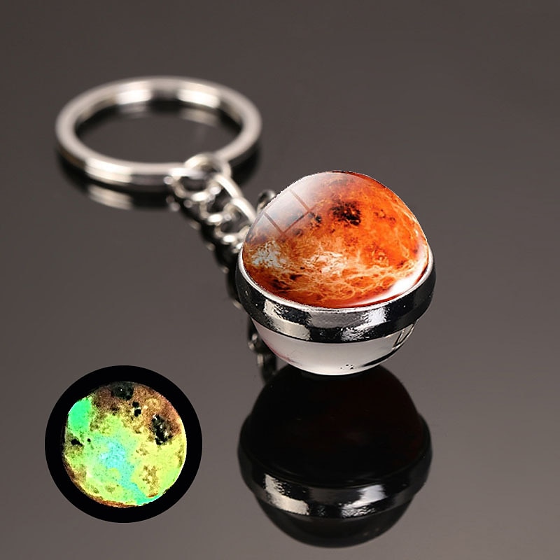 lune porte-clés système solaire planète porte-clés galaxie nébuleuse espace porte-clés terre soleil mars jupiter saturne image double face boule de verre porte-clés de 2025 ? $7.99 –P10