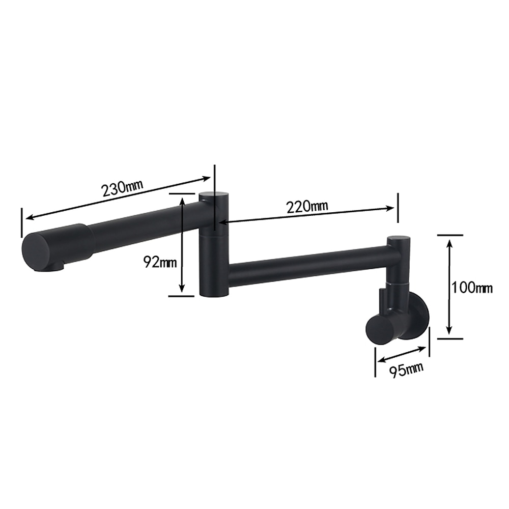 Pot Filler Kitchen Faucet Only Cold Water Stainless Steel, Brushed Black Foldable Sink Wall Mount Folding Fill Pot Kitchen Tap 2026 - $148.99 –P4