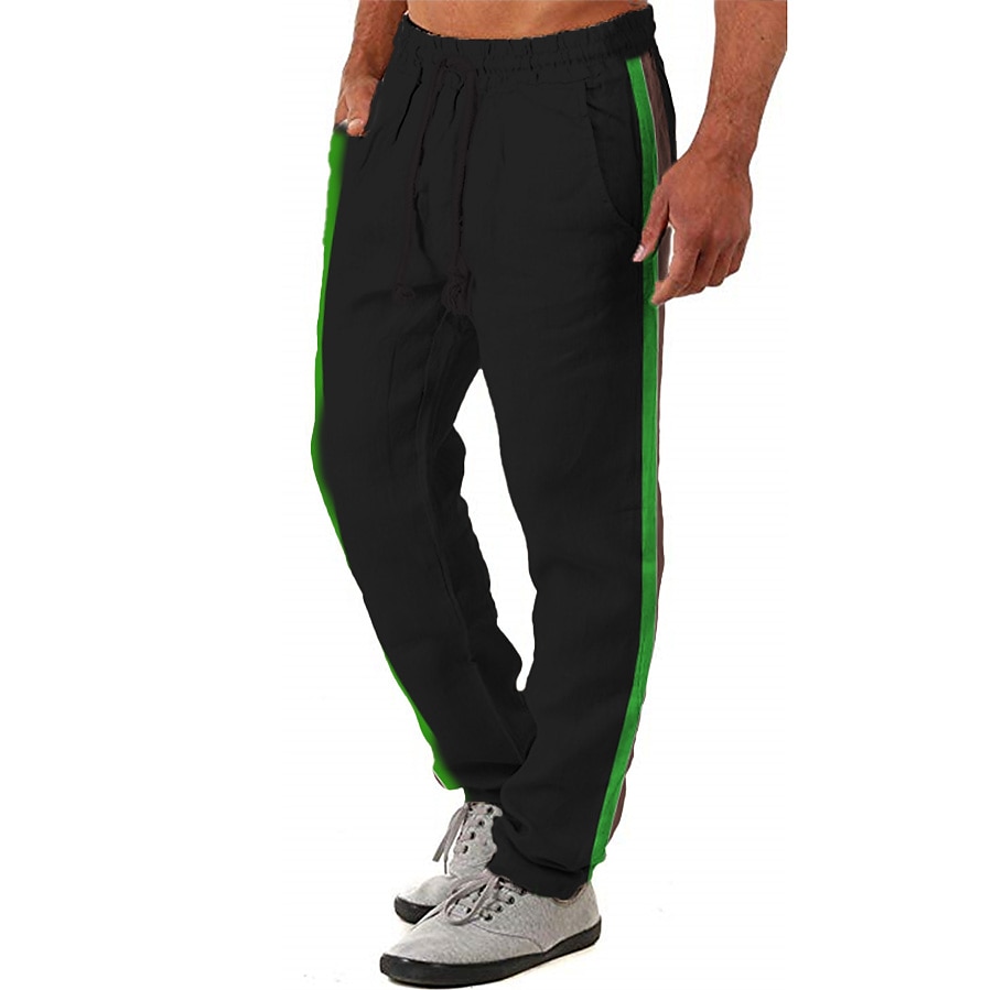 Per uomo Pantaloni Pantaloni estivi A cordoncino Striscia laterale Vita elastica Color Block Comfort Traspirante Informale Giornaliero Per eventi Di tendenza Classico Rosso Blu Media elasticità del 2025 a $21.99 –P1