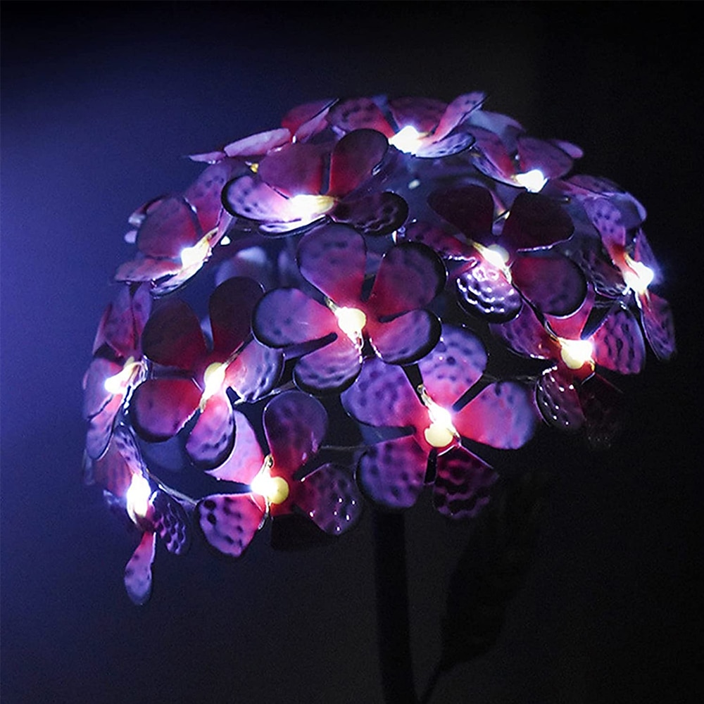 bevegelsessensor utendørs lys led solar lys kunstig hortensia simulering blomst utendørs vanntett hage plen staker lamper 2025 - $39.99 –P6