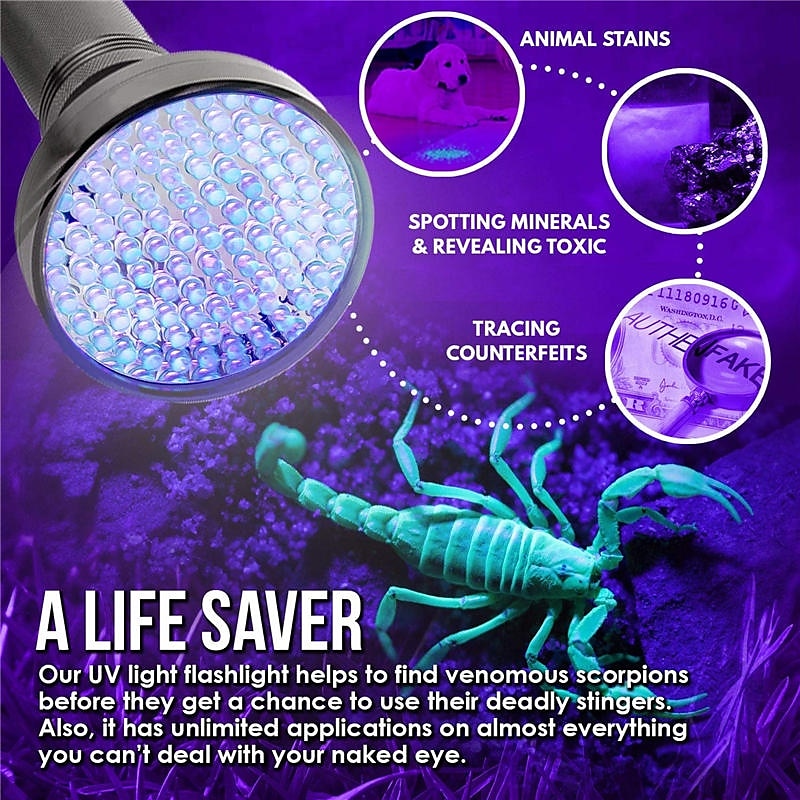 51/100 LED 395nm UV Flashlight Black Light Ultraviolet Blacklight Detector Aluminum Torch Light UV Lamp 2025 - $13.99 –P3