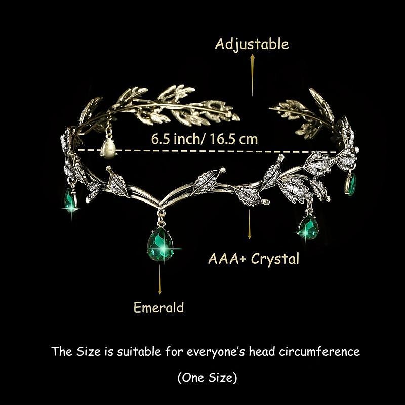Couronne de feuilles victoriennes pour femmes diadème rétro vintage rococo coiffure de mariée tête de strass pour accessoires de cheveux de mariage de 2025 ? $17.49 –P2