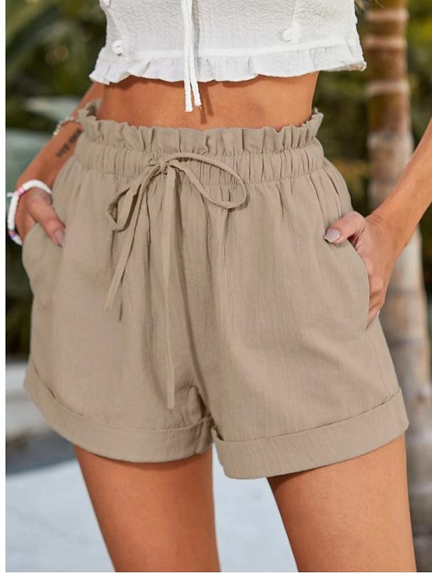 Dame Shorts Mote Kort عادي Snorer Sidelommer Komfort Uelastisk Fritid / hverdag Svart Blå Brun Grønn Normal 2025 - $18.99 –P11
