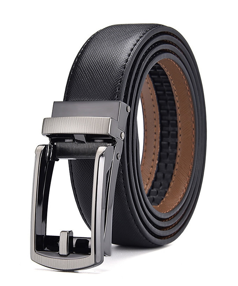 Pánské Kožený pásek Řemen s ráčnou Hovězí kůže retro tradiční Bez vzoru Černá Kávová Denní nošení Jdeme ven Víkend 2026 - $21.99 –P2