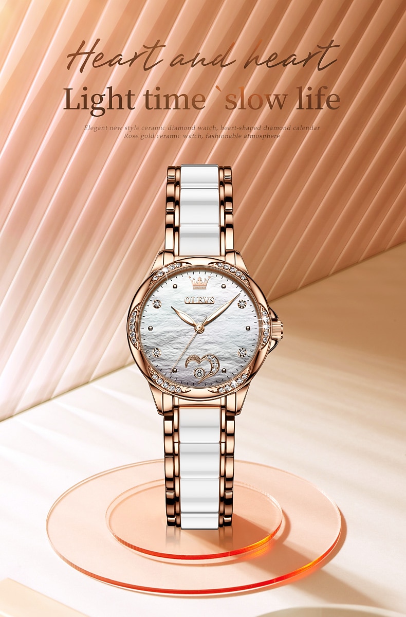 OLEVS Women Mechanical Watch Creative Minimalist Fashion Casual Analog Wristwatch Automatic Self-winding Luminous Calendar Waterproof Ceramic Watch for Women Mother's Day Gift Women Watches 2026 - $107.99 –P18