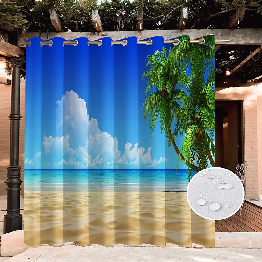 vanntette utendørs gardiner for innendørs bryllup terrasse tykke privat grommet gardiner for bryllup soverom, stue, veranda, pergola, cabana, 1 panel 2025 - $30.99 –P20
