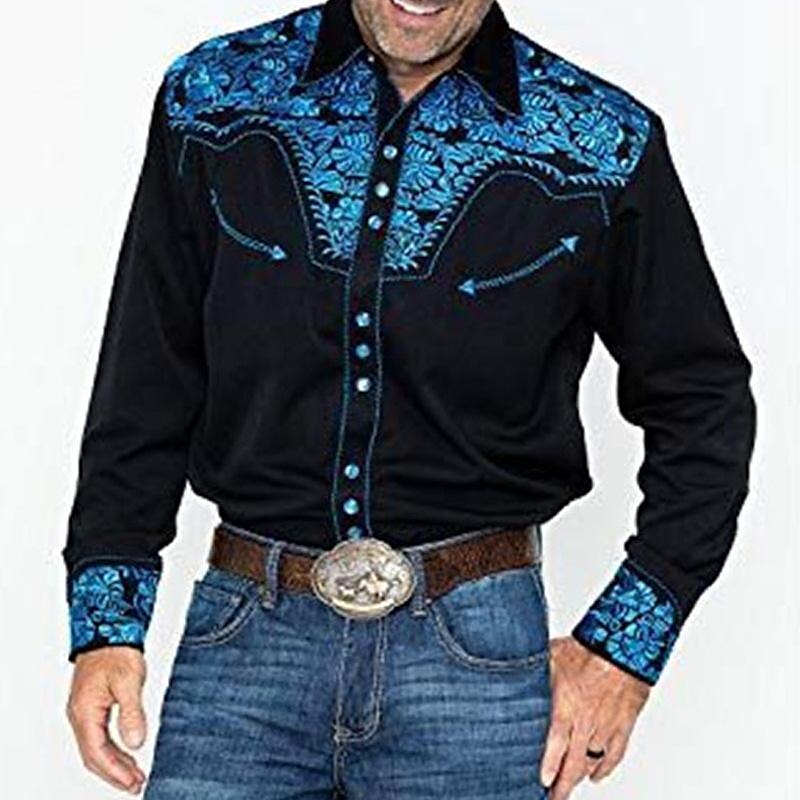 Retro Vintage Bluse / Hemd Westlicher Cowboy Herren Karneval Maskerade Party Alltagstauglich Erwachsene Oberteil Ganzjahres 2025 - $27.99 –P5