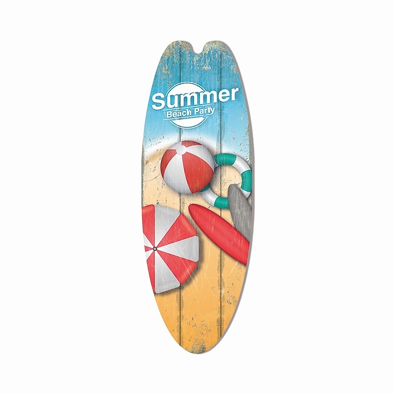 nyári strand óceán téma szabadidő dekoráció szörfdeszka fa plakett bár otthon fal vintage dekoráció fa plakett 2025 - $13.99 –P11