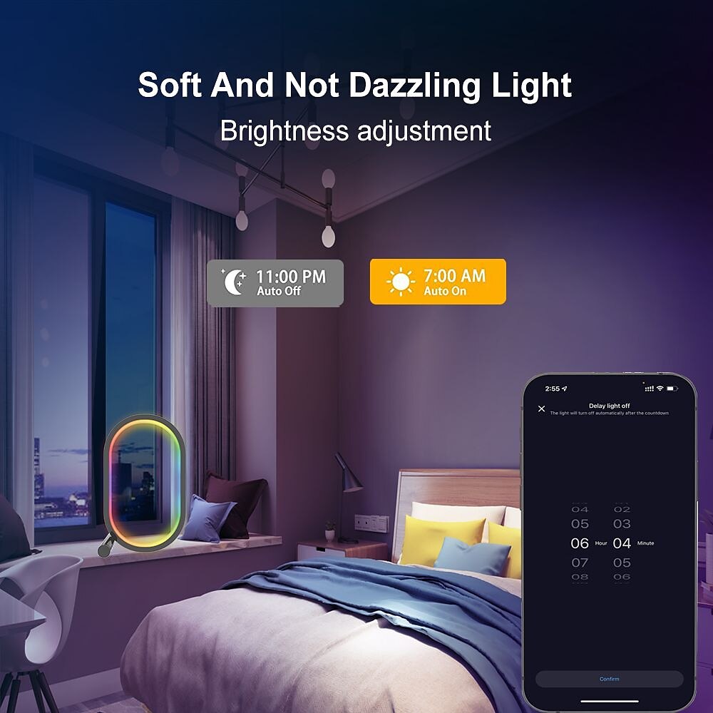 Светодиодный умный свет WiFi умная APP настольная лампа звуковое управление RGB фантомный настольный атмосферный интеллектуальный свет Esports настольное украшение Tuya WiFi Alexa USB питание 2025 - $47.99 –P11