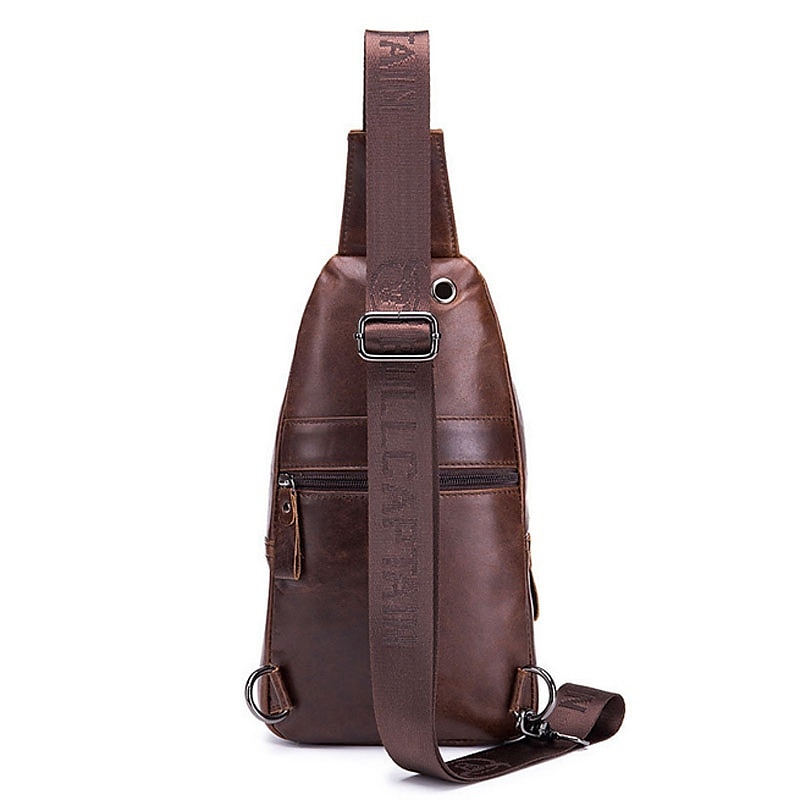 BULL CAPTAIN High Quality Men Genuine Leather Cowhide Vintage Chest Back Pack Travel fashion Cross Body Messenger Shoulder Bag 2025 - $51.99 –P12