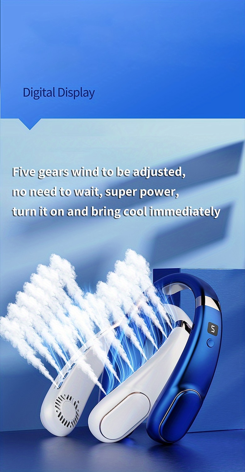 Portable Leafless Neck Fan – Quiet Mini Sports Fan with Strong Wind, USB Rechargeable for Outdoor Activities 2025 - $28.99 –P2