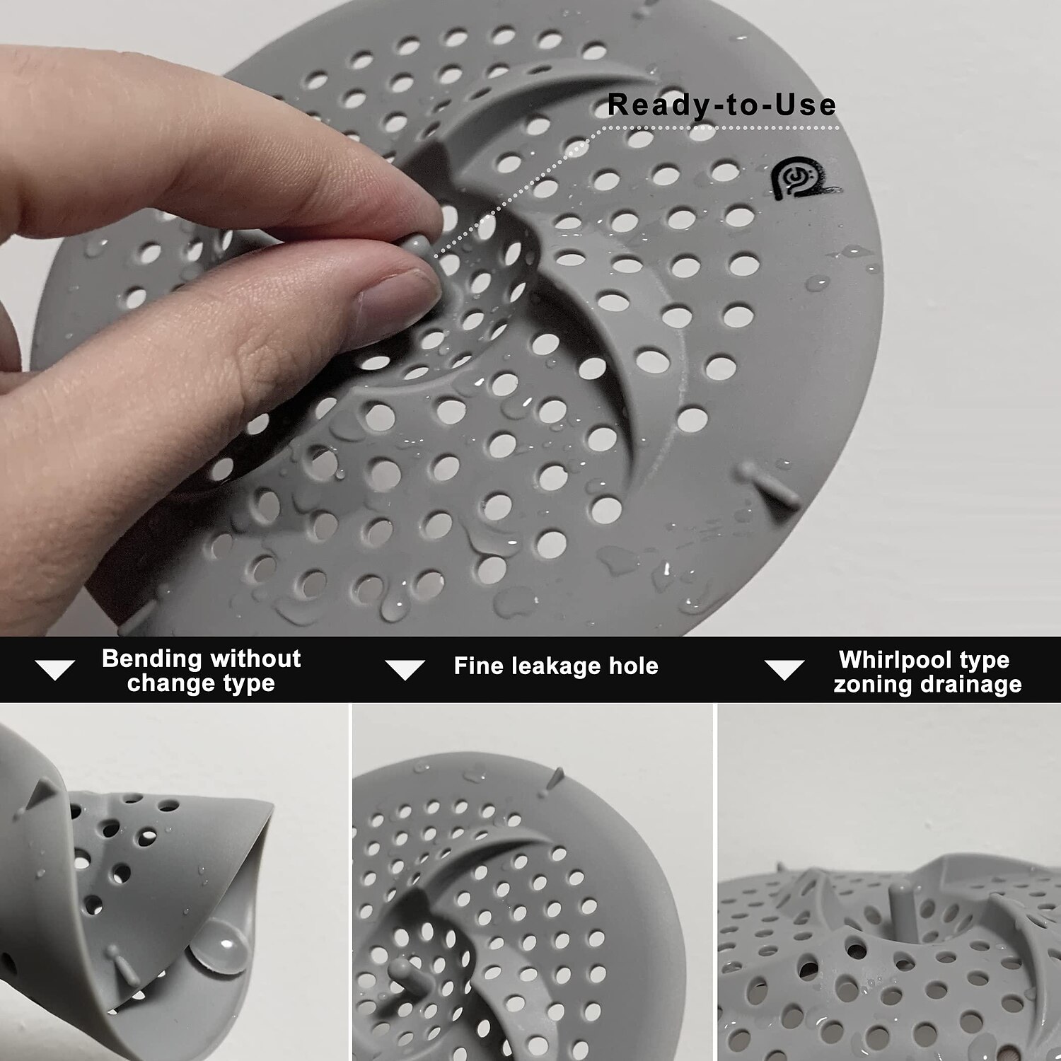 Shower Drain Hair Catcher with Suction Cups Easy to Install and